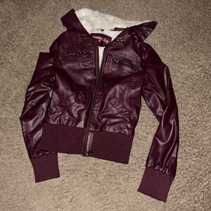 Rue21 Deep Burgundy Leather Jacket